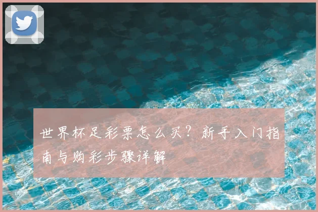 世界杯足彩票怎么买？新手入门指南与购彩步骤详解